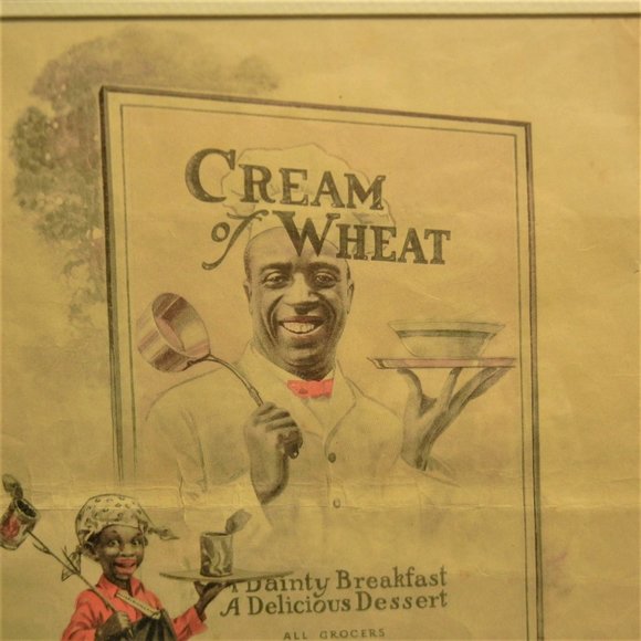 Antique 1921 ORIGINAL “Rastus” Cream of Wheat Ad Advertisement Wooden Frame - Picture 3 of 7